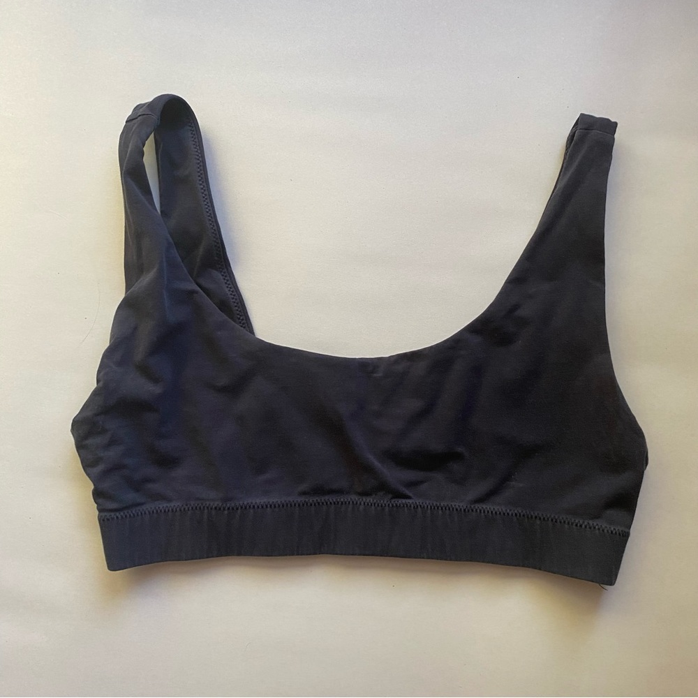 Everlane The Cotton Tank Bra Black Size X-Small - Picture 2 of 4